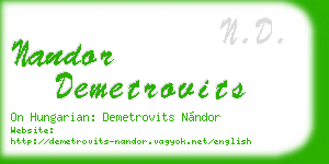 nandor demetrovits business card