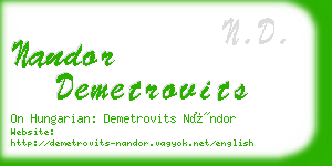 nandor demetrovits business card